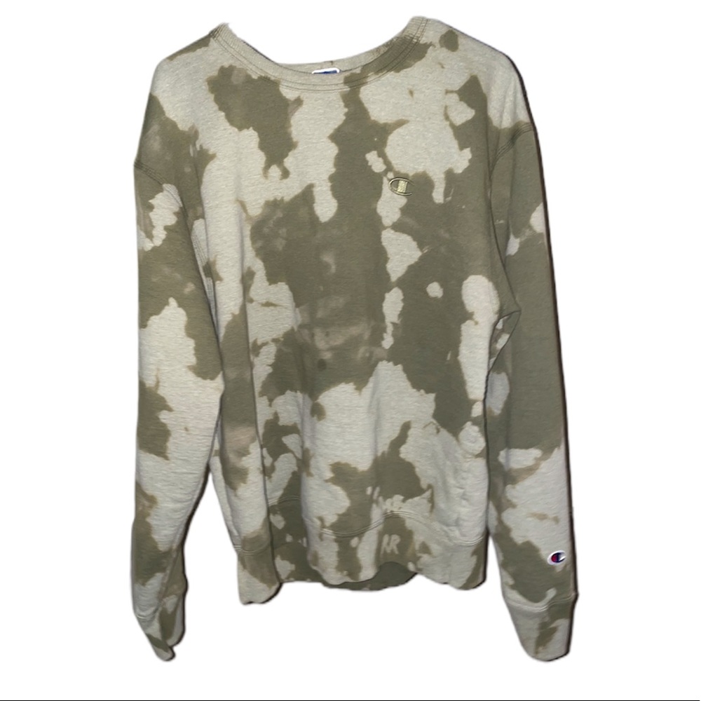 Champion crew neck sweatshirt Bleach dyed by Ruh Ro Rags!